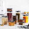 Tarro para granos de cocina caja sellada para granos estilo japonés plástico cocina tarro de almacenamiento transparente hebilla tarro sellado almacenamiento de cocina