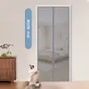 Puerta de Malla Suave con Cremallera, Puerta Antirrobo, Anti-Mosquitos, Apta para Mascotas, Instalación sin Clavos, Ventilación en Forma de U, Cortina de Puerta a Prueba de Gatos