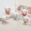 Accesorios de Resina DIY de Dibujos Animados, Pinzas para el Cabello de Gato Sentado 3D con Pegamento de Crema, Hebillas para Zapatos, Llaveros, Colgantes y Decoraciones
