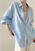 Estilo Rosto Grande 4 Cores! 2026 Início da Primavera Novo Simples Versátil Solto Estilo Old Money Relaxado Linho Camisa Top para Mulheres