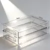 Caixa de Armazenamento Retrátil Caixa de Armazenamento para Cosméticos Gaveta Acrílica de Mesa para Papelaria Rack Transparente para Armazenamento de Máscaras