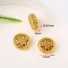 Retenção de Cor Alta Ouro 18K Bicolor Seis Palavras Mantra Contas Espaçadoras Zaki Lamu Contas Cilindro DIY Colar Pulseira