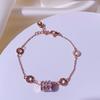 Diseño de Nicho Pulsera de Acero de Titanio con Forma de Cintura Totalmente Diamantada para Mujer Estilo Nuevo 2026 Simple Moda Pulsera de Amistad Joyería