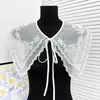 Nueva decoración de cuello de organza blanca, accesorio de moda para vestido cheongsam de abrigo, chal de cuello falso bordado vintage