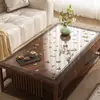 Nuevo mantel para mesa de té estilo chino, cubierta de mesa de té de vidrio suave de PVC semitransparente, protector de mesa de té de caoba de alta gama