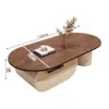 Mesa de Centro de Madera Maciza Estilo Medieval, Estilo Retro, Simple y Lujosa, Adecuada para Apartamentos Pequeños, Modelo Nuevo para Uso Doméstico, Mesa de Té de Gama Alta