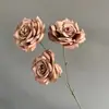 Flores Artificiales de Rosa de Diamante Simulada de 3 Cabezas, Flores Artificiales para Arreglos de Boda, Piezas Decorativas de Alta Gama, Venta al Por Mayor desde el Fabricante