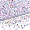 Cuentas planas de acrílico de 4x7 mm con forma de palabra blanca en inglés, con letras individuales, para manualidades, accesorios de joyería con cuentas para educación temprana de niños