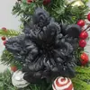 Flores Decorativas de Natal Transfronteiriças Adequadas para Guirlandas de Cipó e Decorações de Árvore de Natal, Podem Ser Equipadas com Hastes de Flor com Clipe, em Estoque do Fabricante
