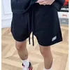 Shorts Casuais de Peso Pesado Estilo Americano Novos para Verão, Calças de Cinco Pontos Bordadas em Cor Sólida, Calças de Moletom Versáteis Largas