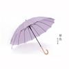 Estilo Coreano Estilo Fresco Guarda-Chuva Automático de Varetas Retas de 16 Varetas Cabo de Madeira Maciça Gravação Publicidade Estampada de Cabo Longo Resistente ao Vento Feminino