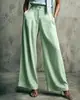 2026 Estación Independiente de Amazon Transfronteriza Europea y Americana Nuevos Pantalones Casuales de Pierna Ancha de Color Sólido de Cintura Alta Holgados Adelgazantes para Mujer