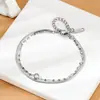 Tobillera de Acero de Titanio Joyería Cadena Hueso de Serpiente Incrustada con Diamantes Oro de 18K Doble Capa de Acero Inoxidable para Mujeres con Sensación de Alta Gama y No se Desvanece