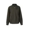 Jaqueta Curta Baseball Nova Estilo Outono/Inverno 2026 Gola Lapela Algodão Puro Verde Escuro para Mulheres, Jaqueta Baseball Casual Elegante para Trabalho
