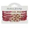 Pulseiras Boêmias de Cristal Artificial, Conjunto de Pulseiras Transfronteiriças Feitas à Mão com Contas, 6 Pulseiras/Conjunto Atacado