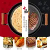 Frigideira Plana com Cabo de Madeira para Uso Doméstico, Frigideira de Ferro Fundido para Panquecas Sem Revestimento, Chapa para Fazer Panquecas, Frutas, Churrasco, Teppanyaki e Adesivos de Panqueca