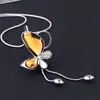 Estilo Coreano Moda Outono e Inverno Corrente de Lã de Cristal Feminina Elegante Simples Franja Longa Pingente Colar Acessórios de Pingente para Roupas
