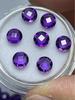 Amethysta natural xadrez duplo escuro 5MM redondo cortador duplo de tartaruga joia de cristal violeta com Pedra