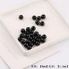 Cuentas Redondas de Vidrio Negro Agujero Recto Cuentas Pequeñas Sueltas DIY Hecho a Mano Pulsera Colgante Material de Joyería Accesorios Pequeños