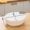 Lavabo Doble para Lavar Verduras con Cesta Escurridora, Cesta con Filtro de Agua, Bandeja de Drenaje de Agua, Cesta para Lavar Frutas y Verduras para Sala de Estar