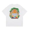 Casa Casablanca Camiseta Casual de Manga Corta Versión Correcta ins Marca de Nicho Trendy Europea y Americana High Street Algodón Puro