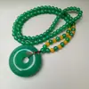 Accesorios Colgante Ágata Jade Estilo Pareja Calcedonia Verde Transparente Hebilla de Paz Colgante de Jade Hebilla Cadena Suéter Venta al por Mayor