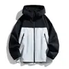 Venta Directa de Fábrica Primavera y Otoño 2077 Estilo Delgado Holgada con Capucha Chaqueta para Hombre Bloques de Color Ropa de Trabajo Moda Chaqueta para Hombre Tendencia