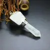 Joyería de Cristal para Exportación Europea y Americana Colgante de Columna Hexagonal de Piedra Natural Collar Colgante de Cristal Blanco Pirámide Adornos