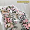 Decoración Navideña Ratán Encriptado Hotel Centro Comercial Ventana Escalera Escena Diseño Nieve Flockada Ratán Colgantes de Puerta