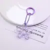 Chaveiro Corrente Flor de Cinco Pétalas Transparente Oca Dopamina Pingente de Miçangas Artesanal DIY Material Acessórios Pequenos