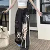 Comercio transfronterizo calle principal diseño de pierna ancha marca americana jeans rotos pantalones holgados de moda estilo callejero rudo apuesto longitud hasta el suelo