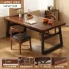 Mesa de Jantar e Cadeiras para Casa Pequeno Apartamento Mesa de Jantar Retangular Mesa Grande Restaurante Catering Comercial Fast Food Combinação de Mesa e Cadeiras de Jantar