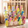 Estante para bobinas madera maciza estante de alambre plegable estante de almacenamiento de hilo de coser 30 ejes hogar tela DIY manual estante de alambre