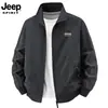 Chaqueta de cuello alto para hombre JEEP SPIRIT Primavera/Otoño Color Sólido Ropa de Trabajo Casual Manga Larga Delgado
