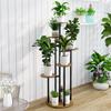 Estantería de flores de hierro para sala de estar, balcón, estante escalonado para flores, maceta verde carnosa, estante de almacenamiento de piso multicapa para interiores