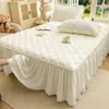 Faldón de Cama Acolchado de Algodón Lavado Clase A Cubre Cama Estilo Princesa Protector de Colchón Antideslizante Ropa de Cama de Alta Calidad Cubre Cama Cubierta Nuevo 1