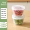 Caja de almacenamiento de cocina estilo japonés para cebolletas, jengibre y ajo, de doble capa con drenaje, para almacenamiento en refrigerador y conservación de alimentos
