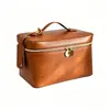 Bolsa de Maquiagem de Luxo PU Transfronteiriça com Espelho, Bolsa de Mão Personalizada de Grande Capacidade com Divisórias para Produtos de Skincare, Adequada para Viagens de Negócios e Armazenamento em Viagens
