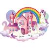 Nuevo FX-F313 caricatura arcoíris Castillo unicornio nube habitación infantil dormitorio decoración de pared hogar pegatina de pared
