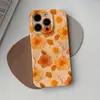 Estilo Influencer Pintura al Óleo Retro Naranja Floral Nicho Artístico 18Pro Capa Dura de Una Sola Capa Funda para Teléfono Iphone17