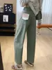 La primavera no es demasiado tarde, nuevos jeans de mujer de principios de otoño, pantalones holgados de cintura alta tipo linterna, pantalones cortos petite de cuatro vías elásticas tipo guadaña