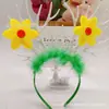 Diadema de Conejo de Dibujos Animados Día de Pascua Lindo Pasador de Peluche Girasol Dulce Pasador para el Cabello Cabeza Cranial Superior Tocados