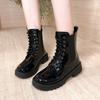 Botas para Mujer Estilo Británico Talla Grande Suela Gruesa 2025 Nuevo Otoño Botines Delgados Botas Individuales Exportación Transfronteriza