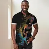 Comercio exterior de Amazon Europa y Estados Unidos 2025 nueva moda casual alta calidad estampado camisa de manga corta para hombre