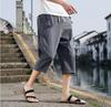 Pantalones Cortos de Algodón y Lino Sueltos y Finos de Verano para Hombre 2024 Pantalones Casuales Sueltos de Color Sólido Pantalones de Lino de Talla Grande para Hombre