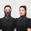 Bufanda de Seda Dorada Colgante para Orejas para Mujer, Versátil para Primavera y Verano, Cubrecuellos con Protección Solar, Protector Multifuncional para Cuello, Velo Facial, Bufanda Pequeña de Seda Versátil para Ponerse