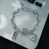 Pingente de coração urso grafite pulseira retrô personalidade acessórios explosivos transfronteiriços joias de nicho ins temperamento atacado