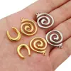 Acero Inoxidable Espiral Vórtice Placa Mosquitera Colgante Moda Simple DIY Collar Pendientes Accesorios de Joyería Venta al por Mayor