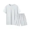 Traje Deportivo Transpirable de Verano para Centro de Detención Malla Secado Rápido Nueva Moda Masculina Casual de Cuello Redondo Manga Corta
