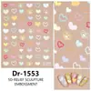 Redanco5D Estampado Ins Popular Pegatina para Uñas Arte de Uñas Corazón de Mezclilla Estrella de Cinco Puntas Pegatina Estéreo para Uñas Dr1553